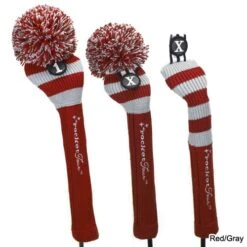RocketTour Red Base Rugby Stripe Pom Pom Headcover 6 RocketTour Red Base Rugby Stripe Pom Pom Headcover -Lightning Golf Shop ROC0006 6c