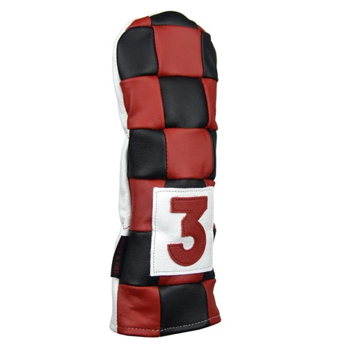 Rose & Fire Checkered Premium USA Leather Headcover 3 Rose & Fire Checkered Premium USA Leather Headcover - Image 3