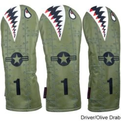 Rose & Fire Bomber/Warhawk Premium USA Leather Headcover -Lightning Golf Shop RSF0054e