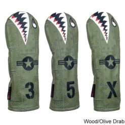 Rose & Fire Bomber/Warhawk Premium USA Leather Headcover -Lightning Golf Shop RSF0054g